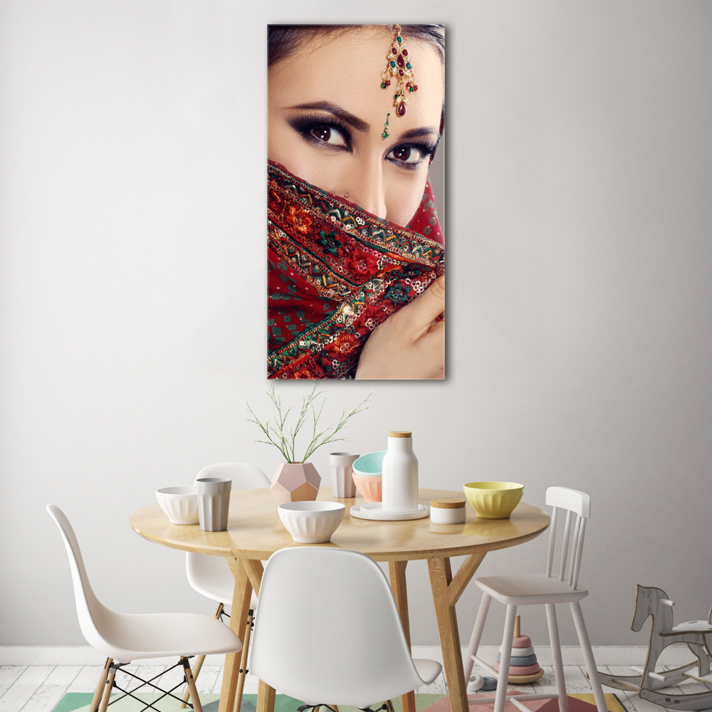 Wall art on glass Indian woman