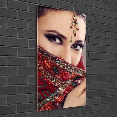 Wall art on glass Indian woman