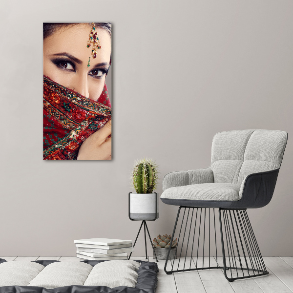 Wall art on glass Indian woman