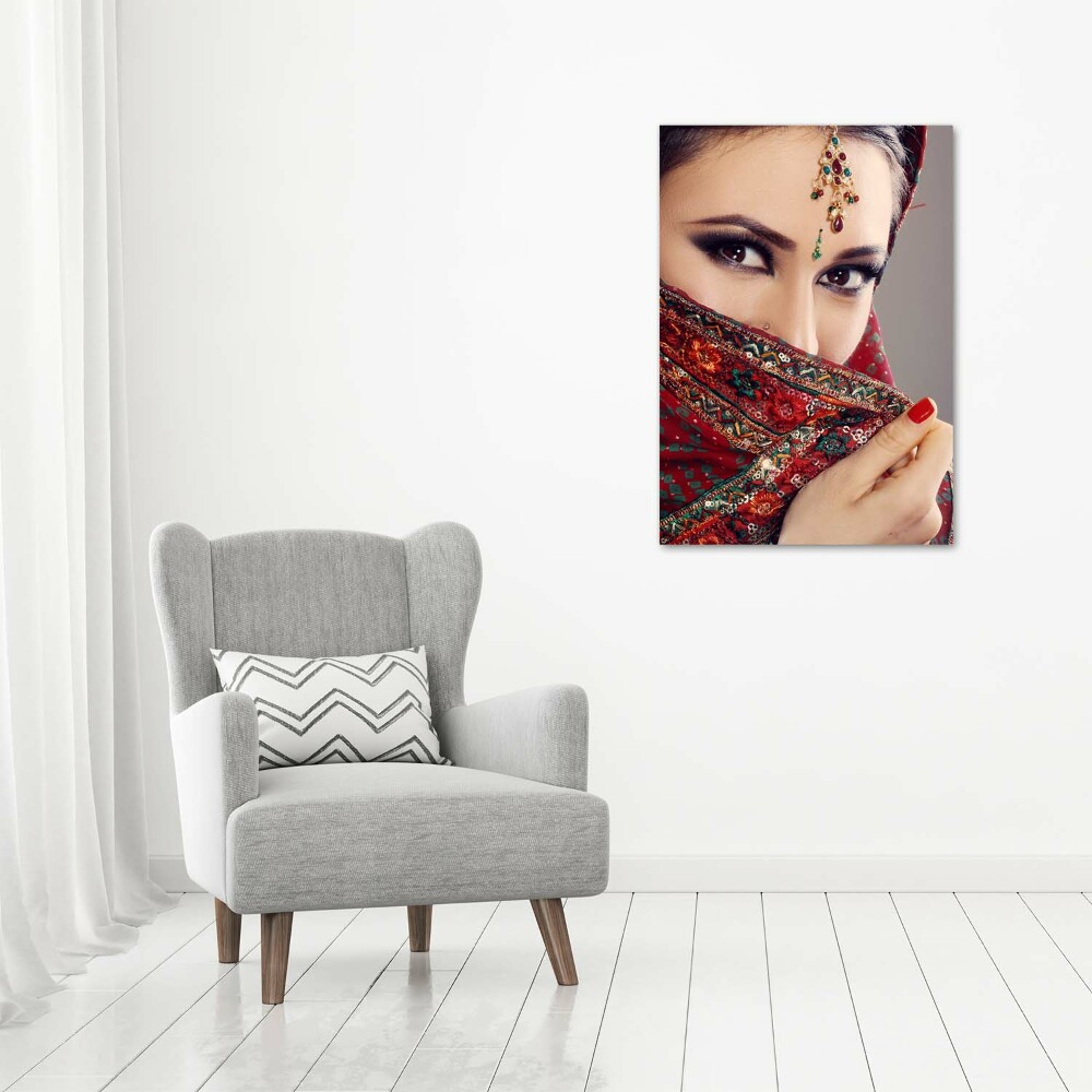 Wall art on glass Indian woman