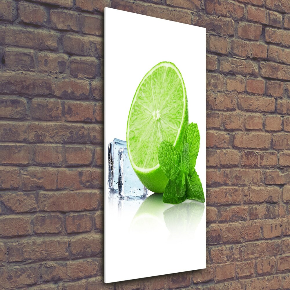 Wall art on glass Lime and ice