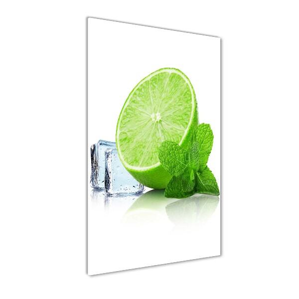 Wall art on glass Lime and ice