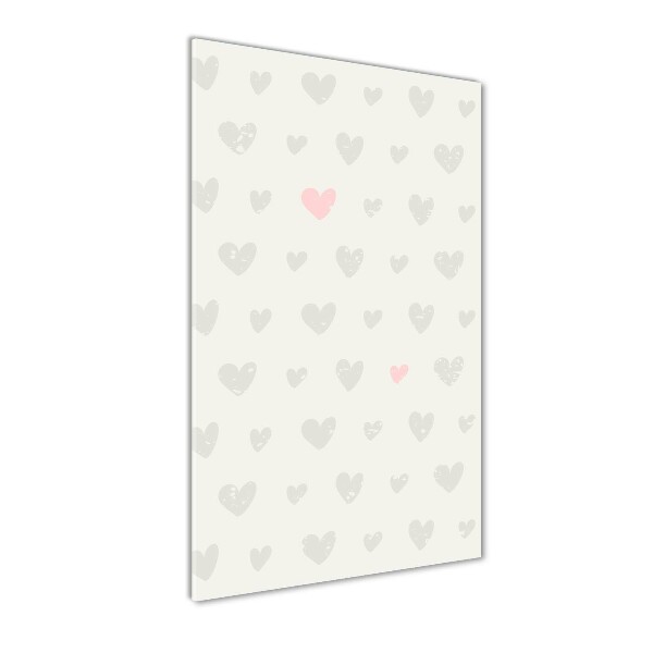 Print on a a glass Heart background