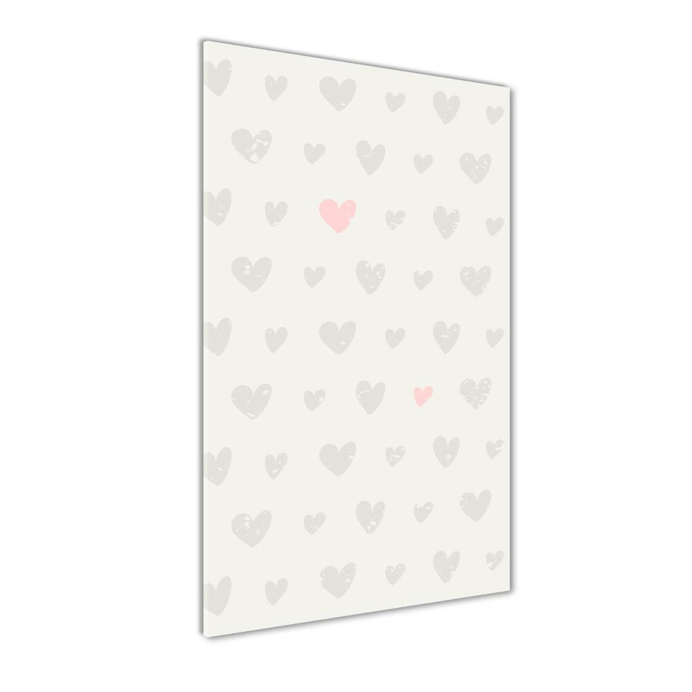 Print on a a glass Heart background