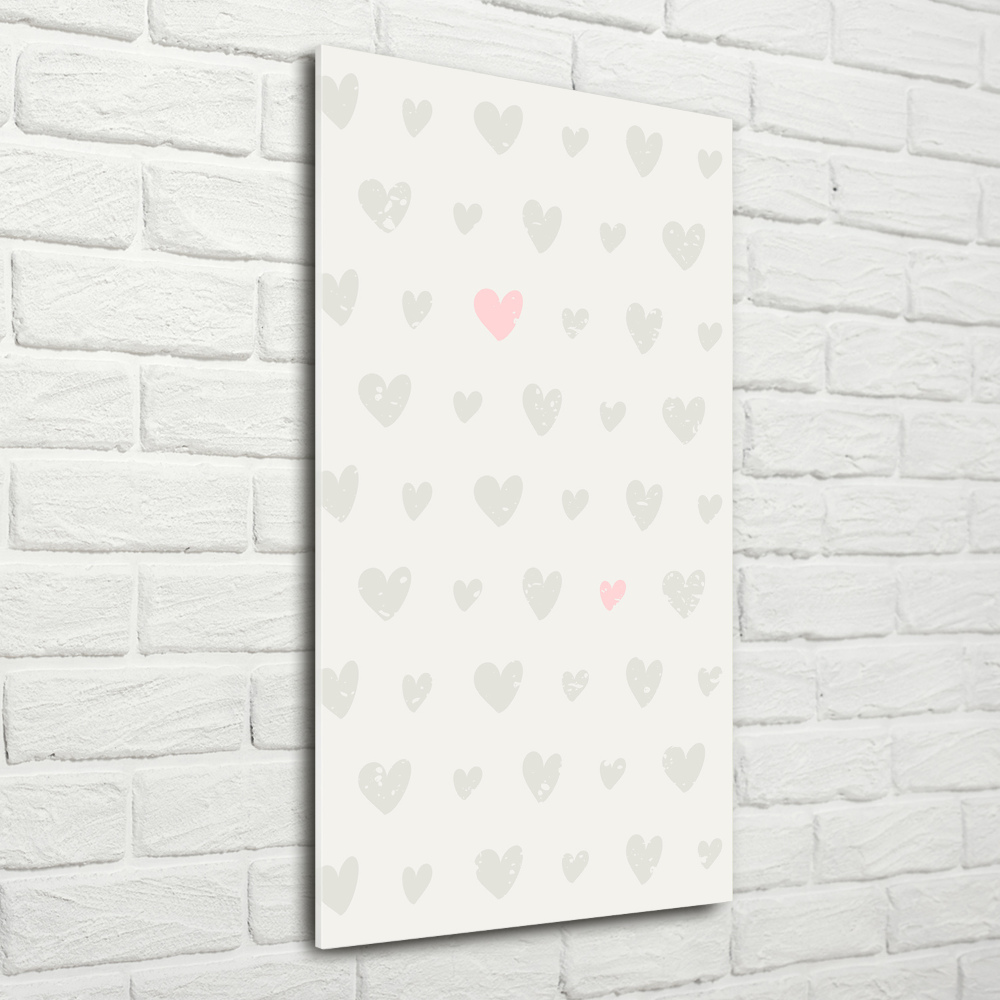 Print on a a glass Heart background