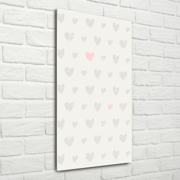 Print on a a glass Heart background