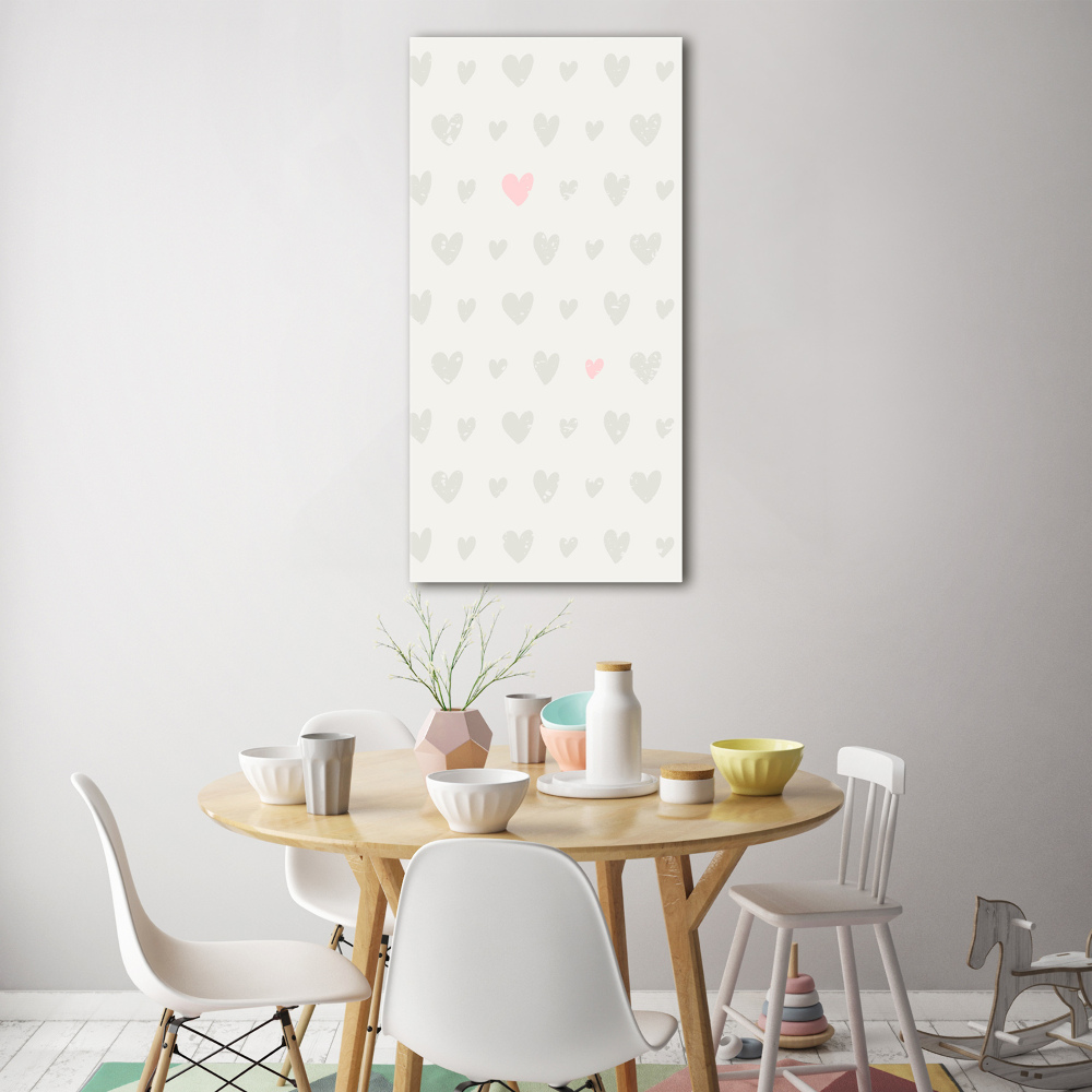 Print on a a glass Heart background