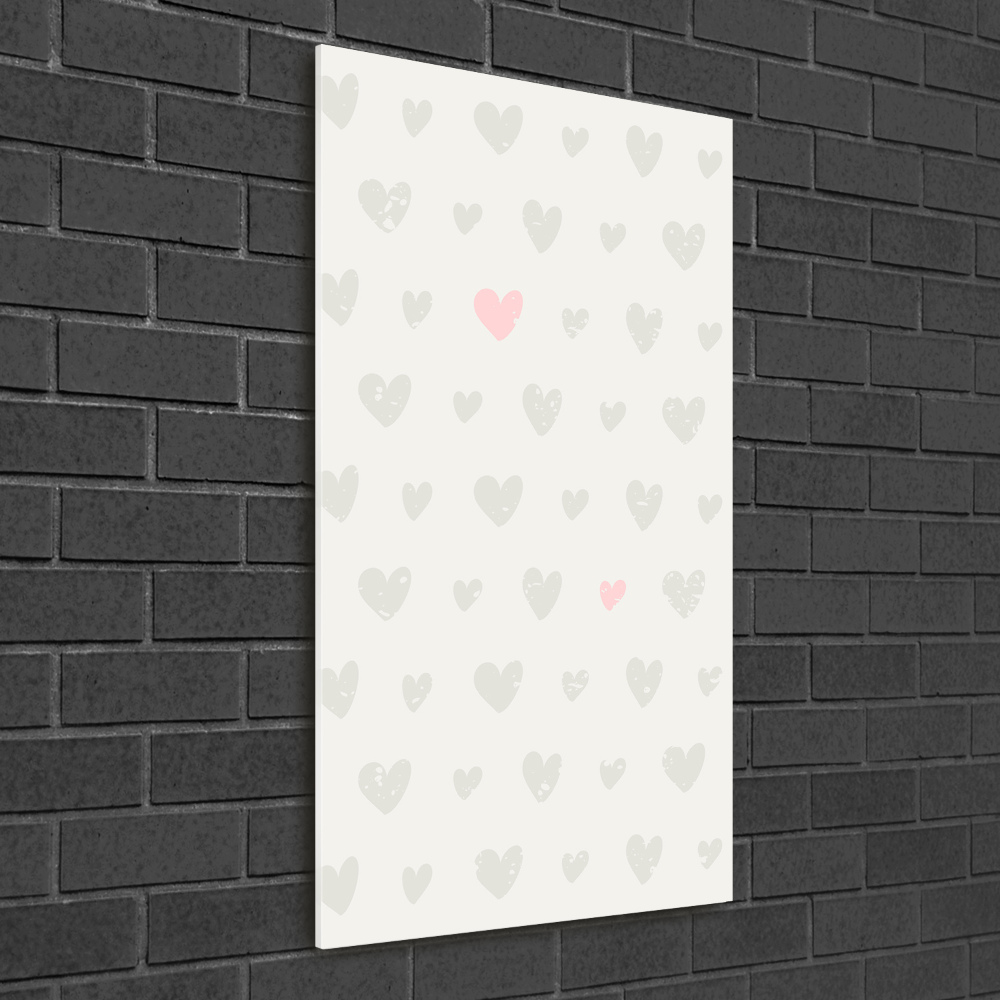 Print on a a glass Heart background