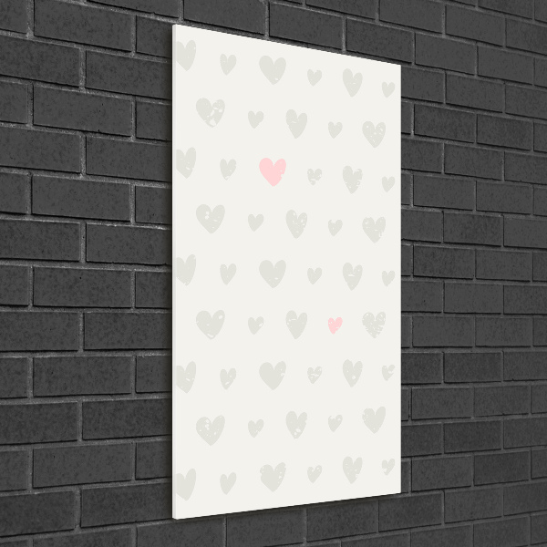 Print on a a glass Heart background