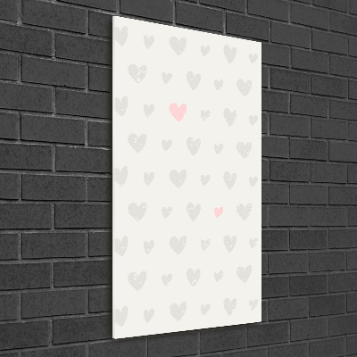 Print on a a glass Heart background