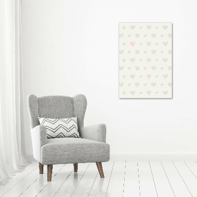 Print on a a glass Heart background