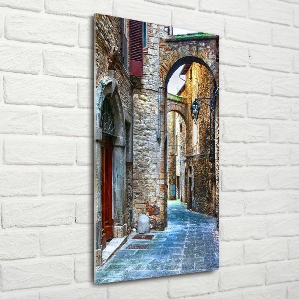 Printed glass wall art Italian streets