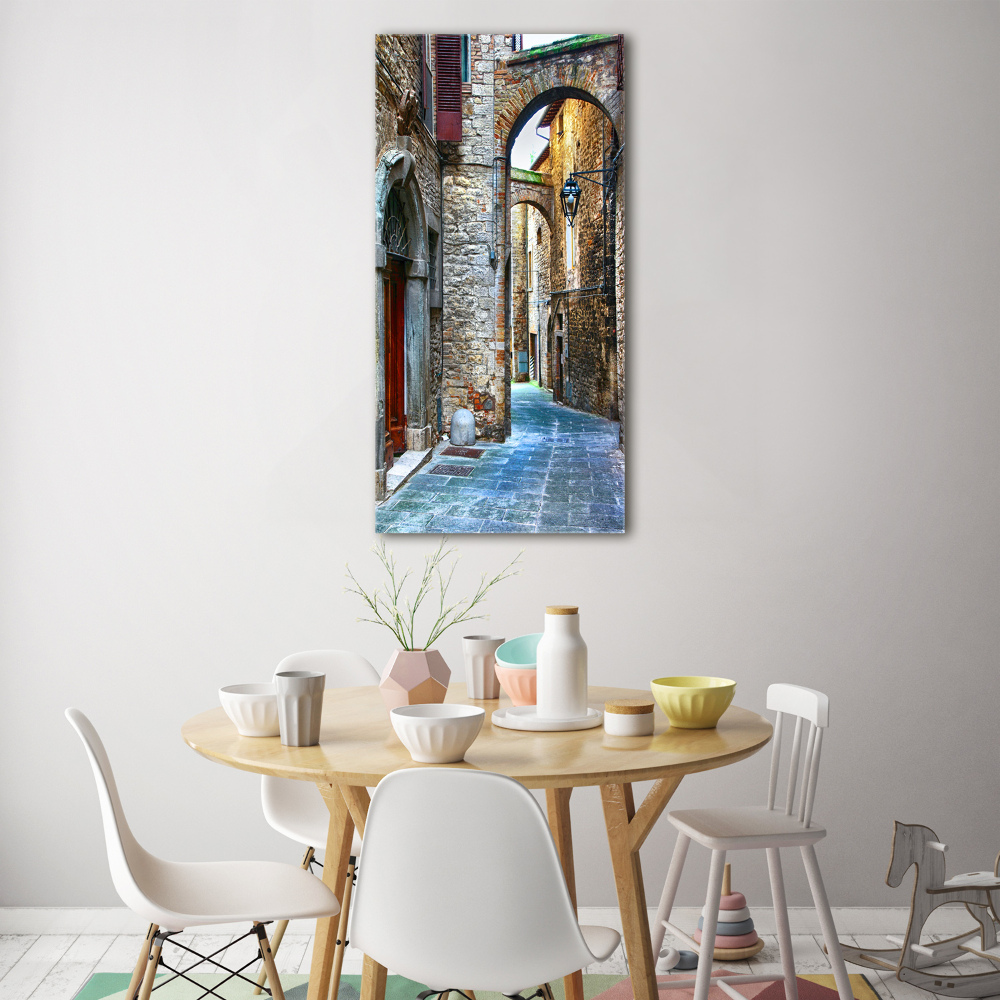 Printed glass wall art Italian streets