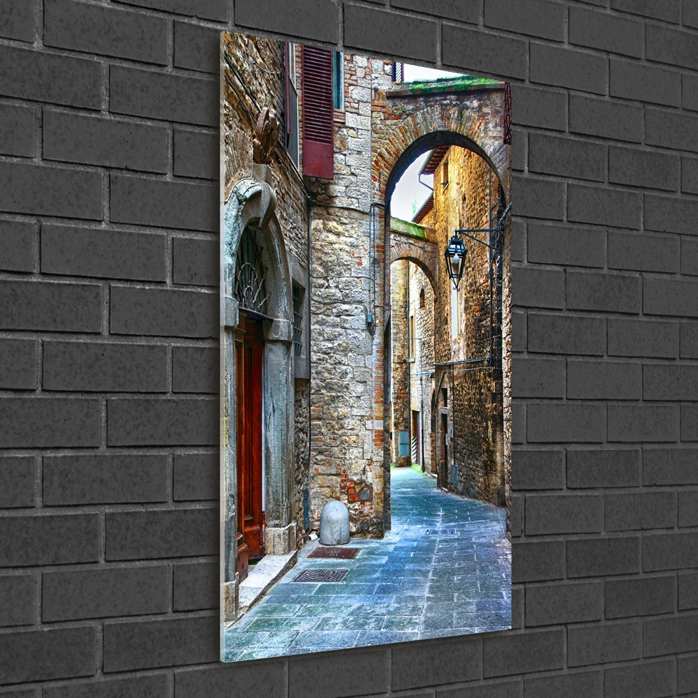 Printed glass wall art Italian streets