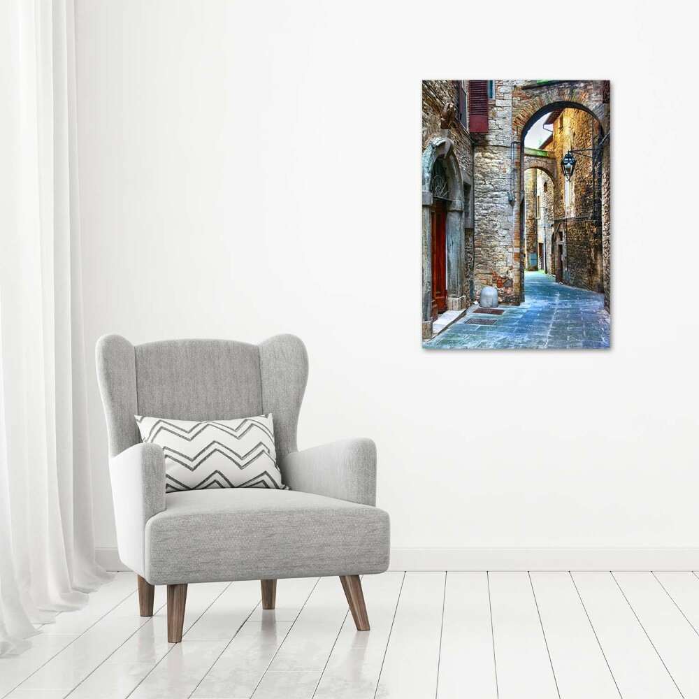 Printed glass wall art Italian streets