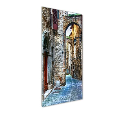 Printed glass wall art Italian streets