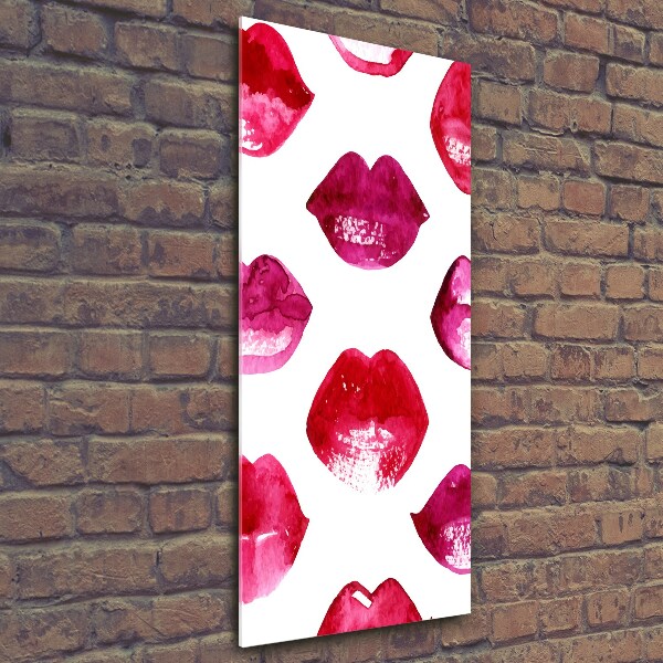 Wall art on glass Red lips