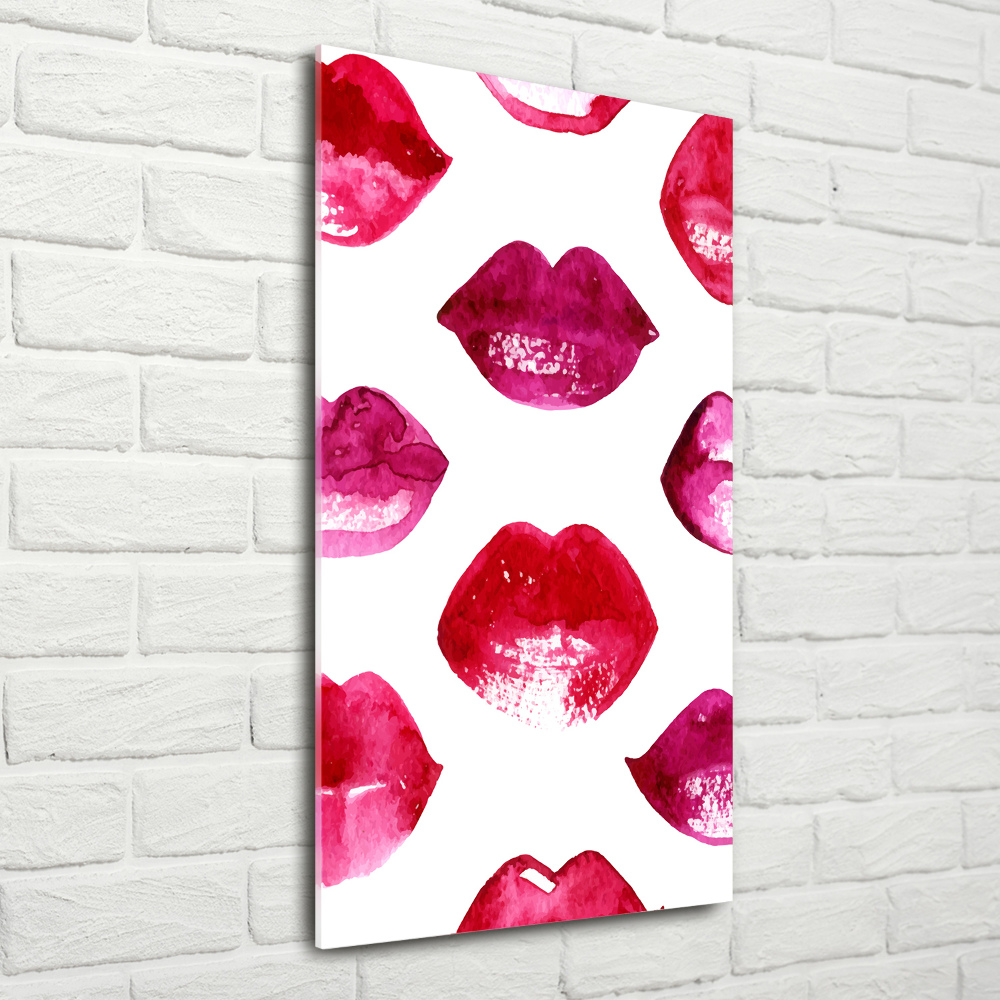 Wall art on glass Red lips