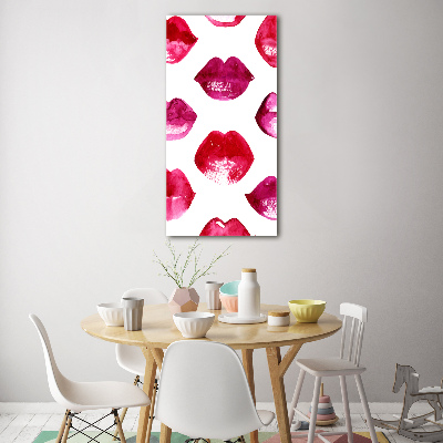 Wall art on glass Red lips