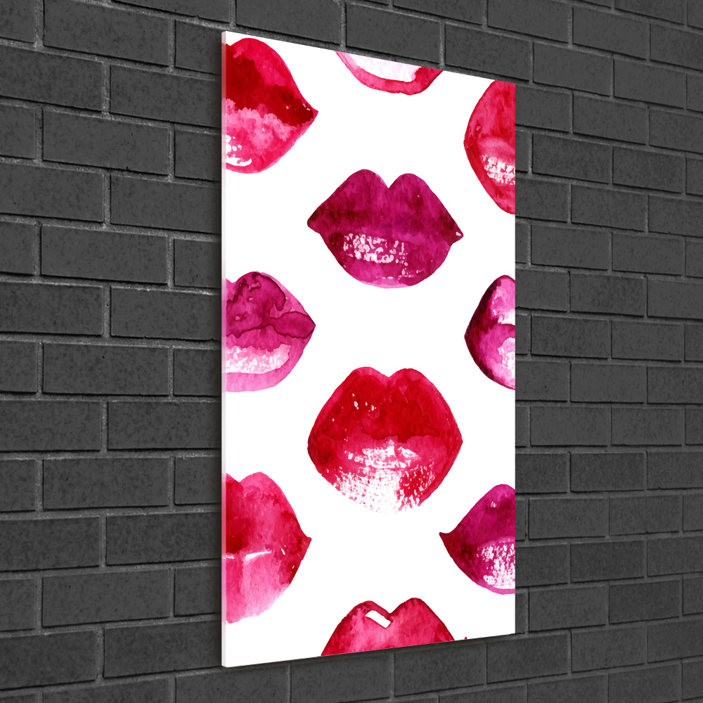 Wall art on glass Red lips