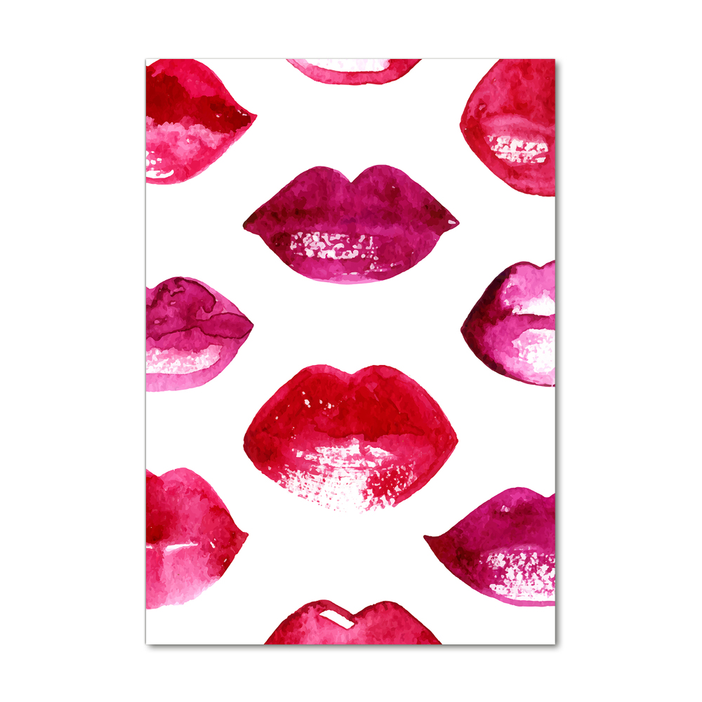 Wall art on glass Red lips