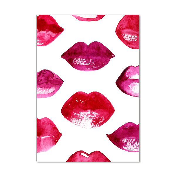 Wall art on glass Red lips