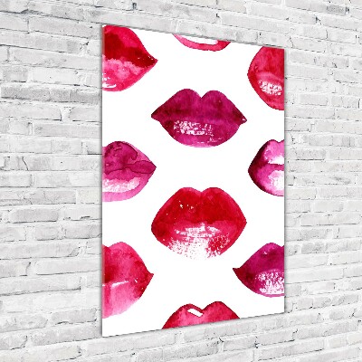 Wall art on glass Red lips