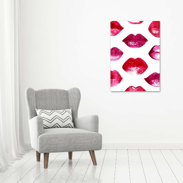 Wall art on glass Red lips