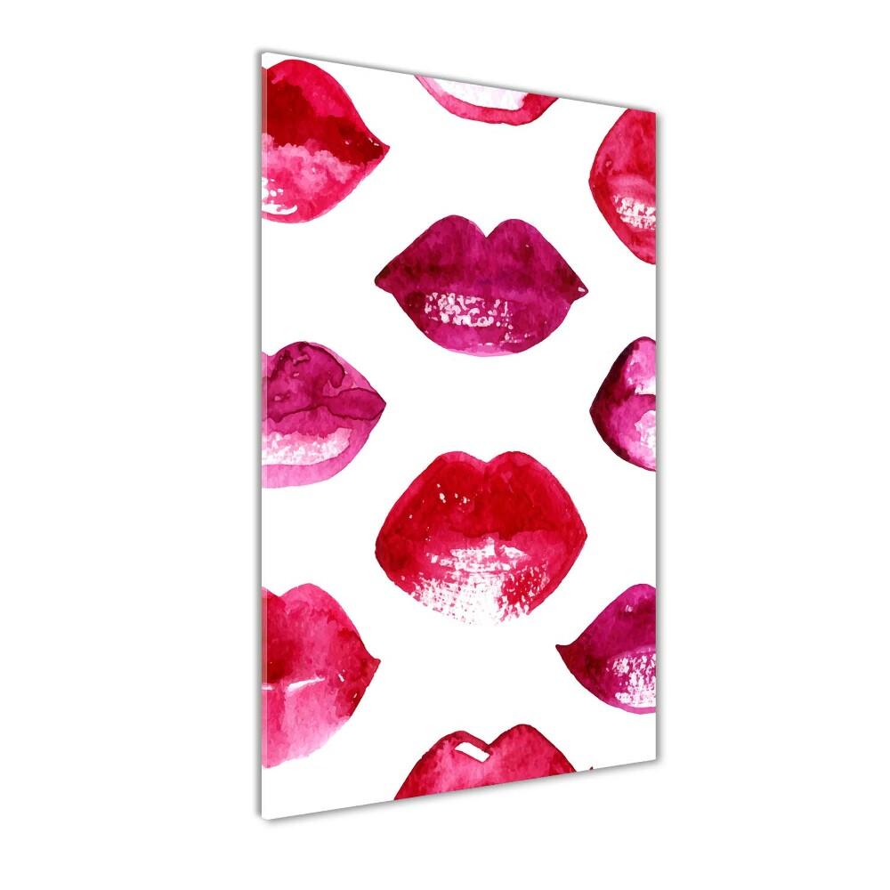 Wall art on glass Red lips