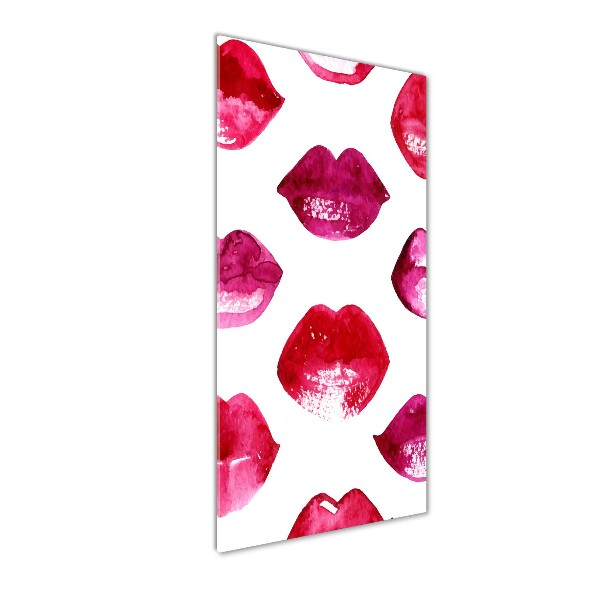 Wall art on glass Red lips