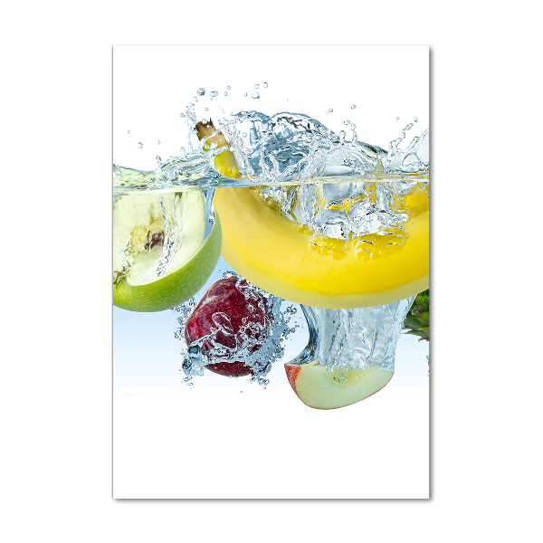 Print on a a glass Fruit underwater