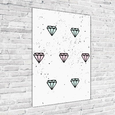 Wall art on glass Diamonds