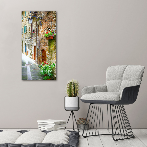 Glass picture wall art Italian streets