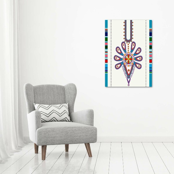 Wall art on glass Polish folk pattern