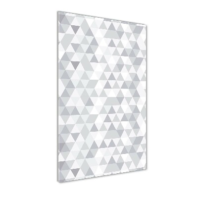 Glass wall art Gray triangles