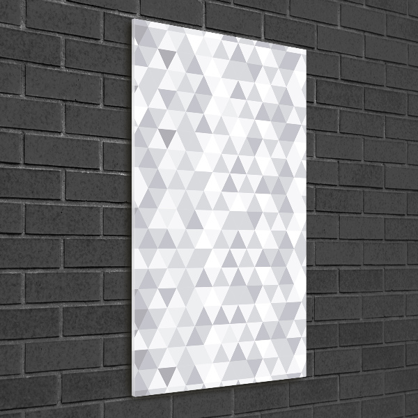 Glass wall art Gray triangles