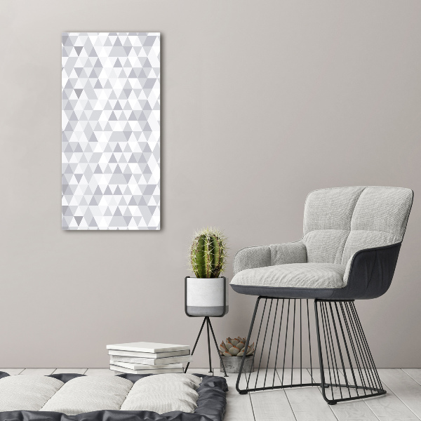 Glass wall art Gray triangles