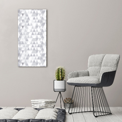 Glass wall art Gray triangles