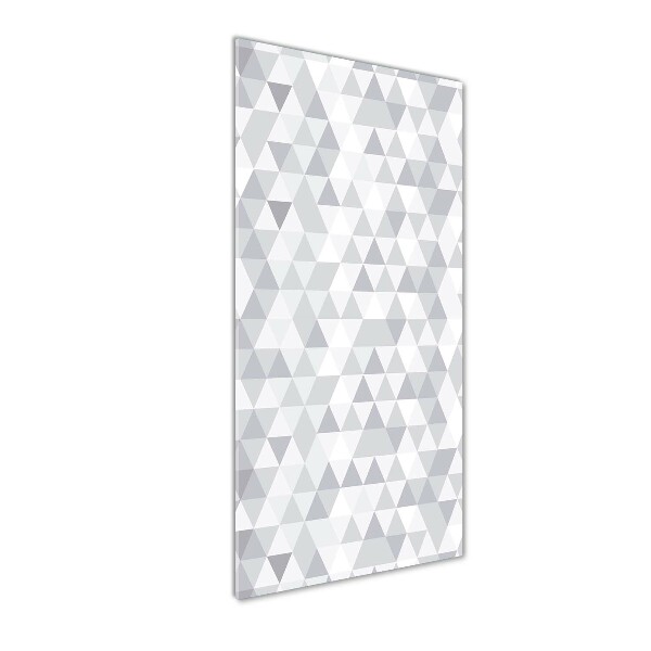 Glass wall art Gray triangles