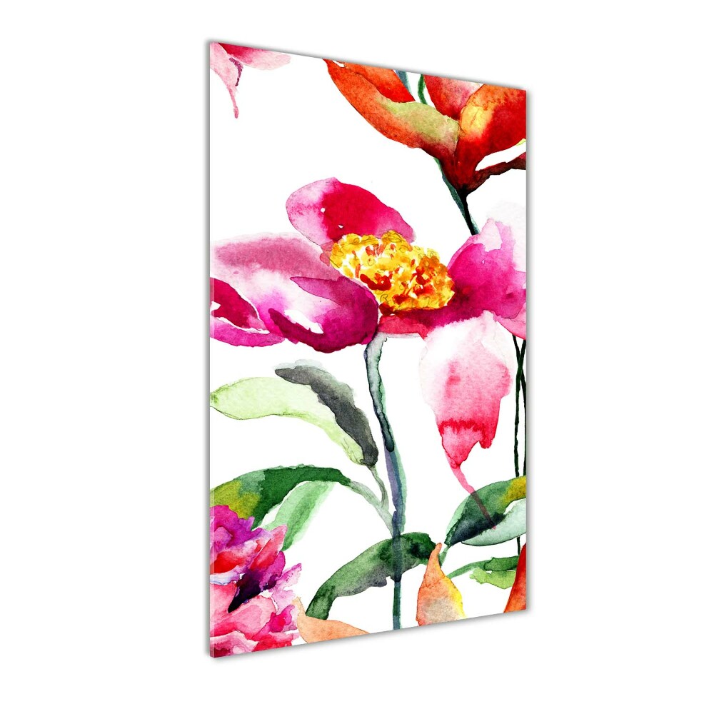 Print on a a glass Field flowers