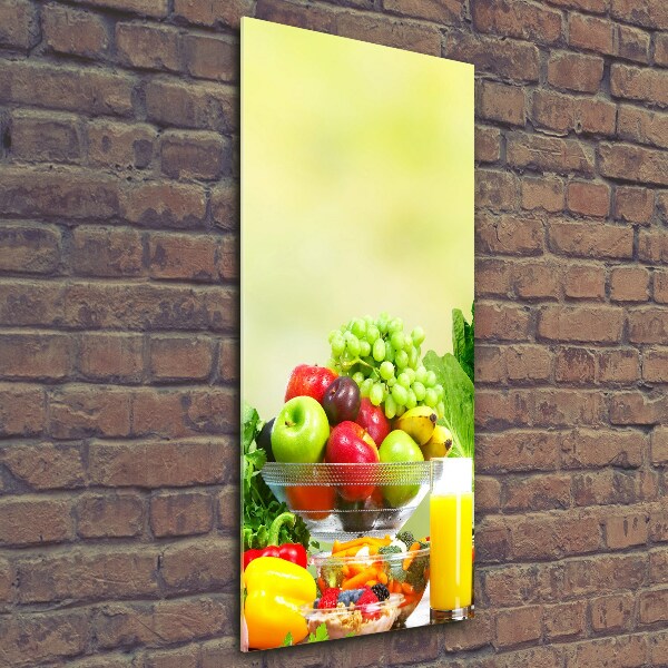 Glass art picture Vegetables and fruits