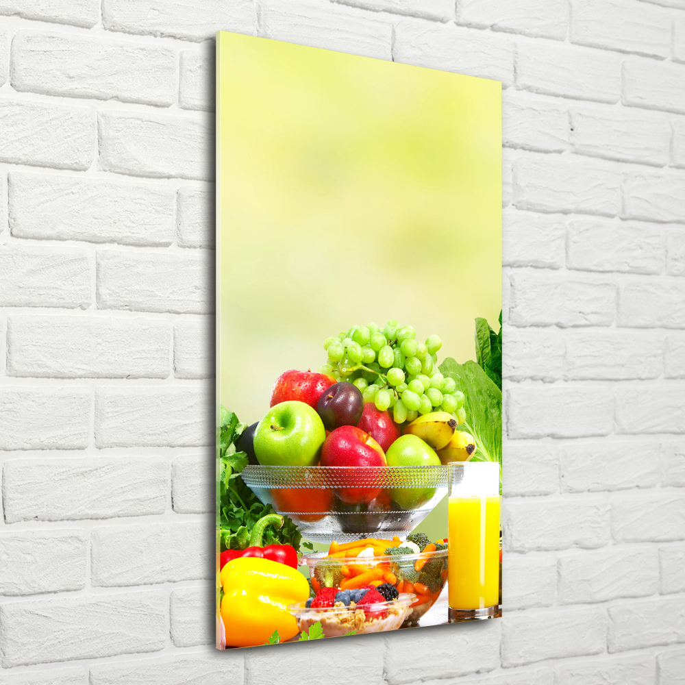 Glass art picture Vegetables and fruits