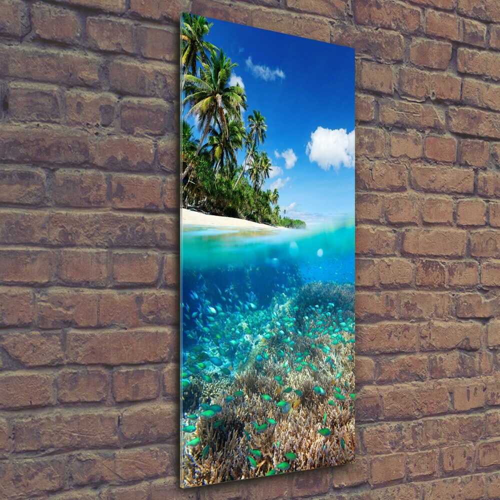 Glass art picture Coral reef