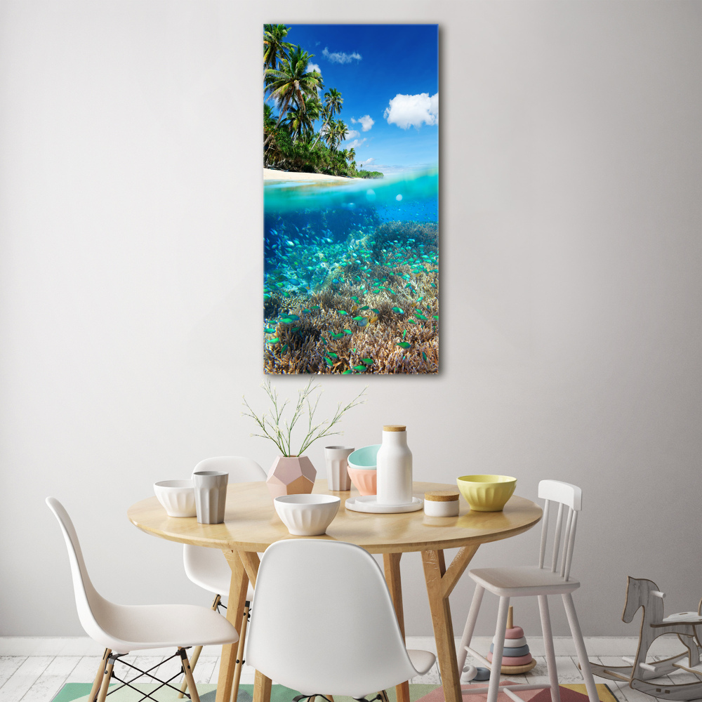 Glass art picture Coral reef