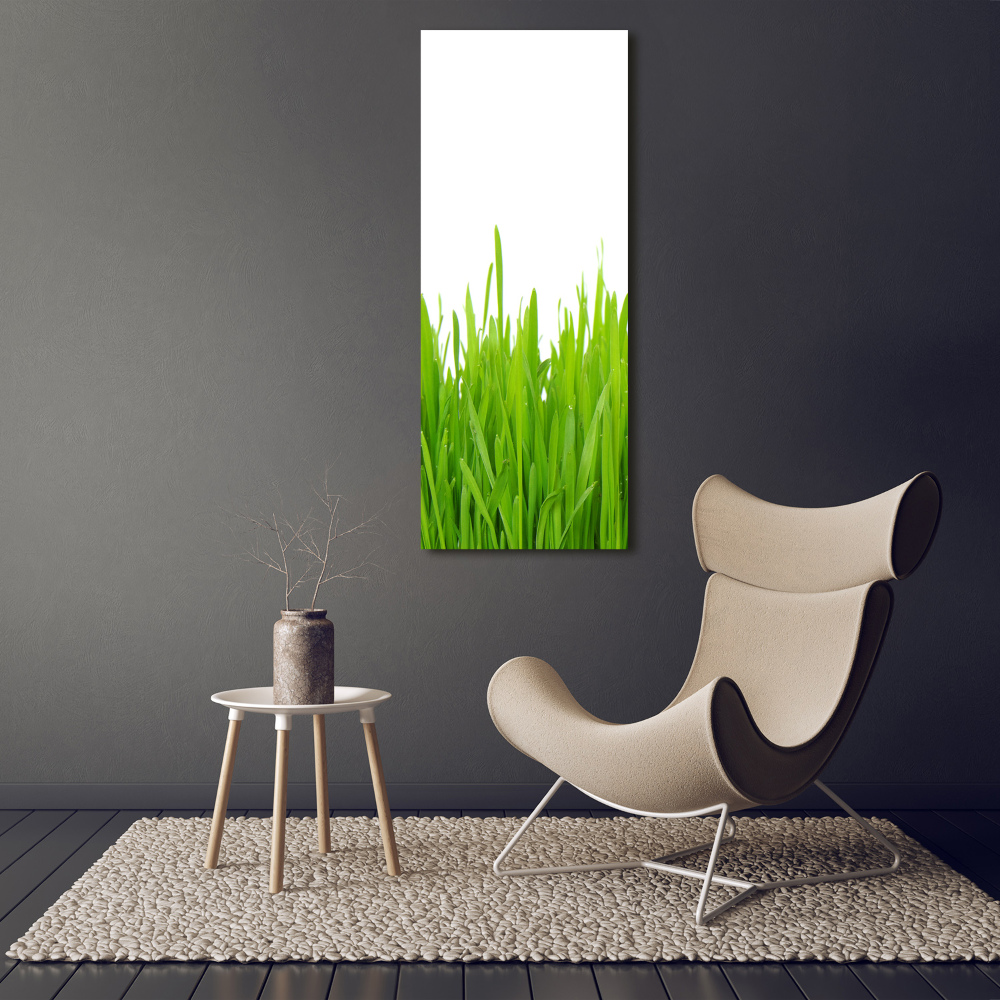 Glass art picture green grass