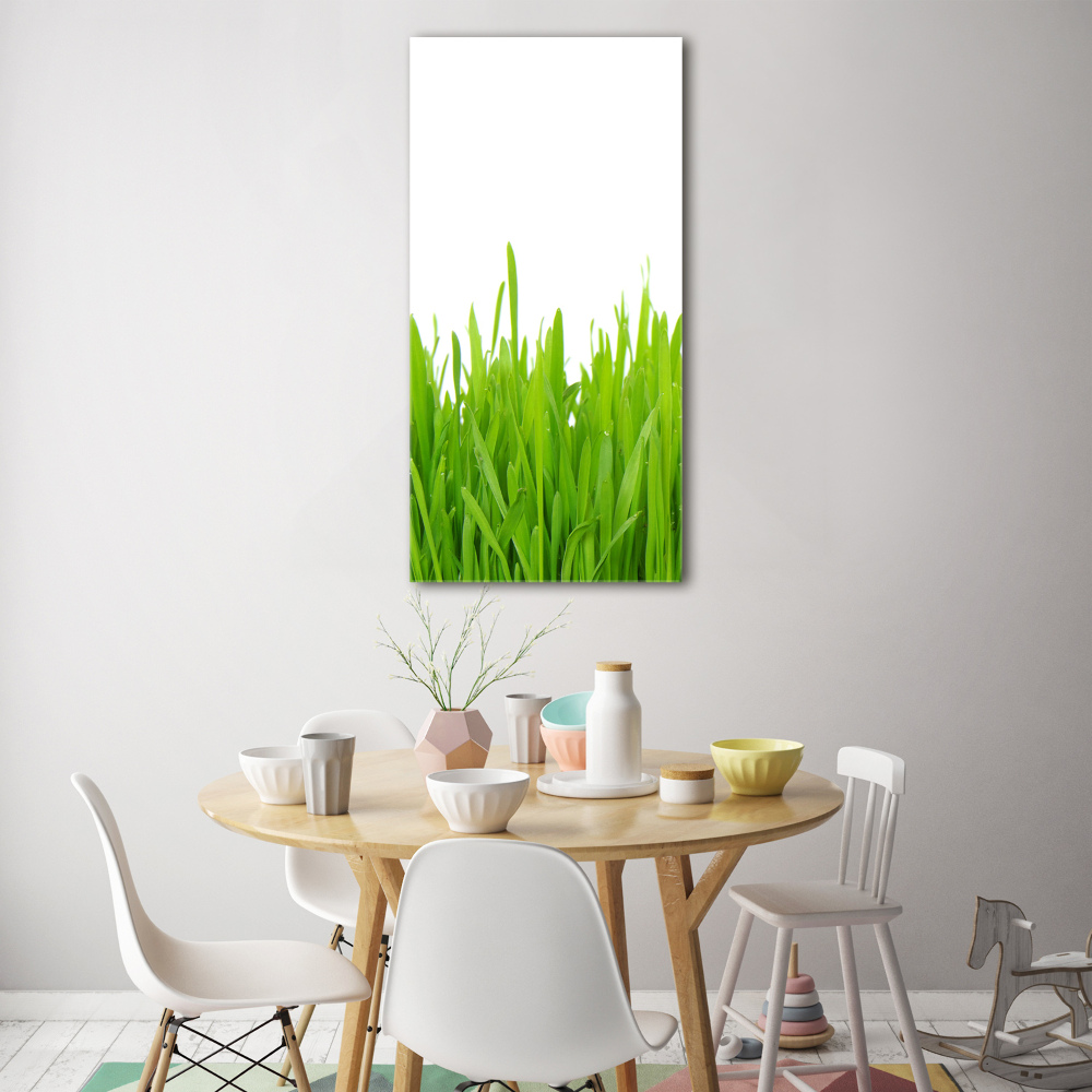 Glass art picture green grass