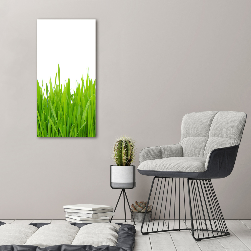 Glass art picture green grass