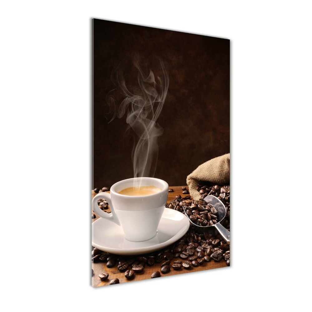 Wall art on glass Cup of coffee