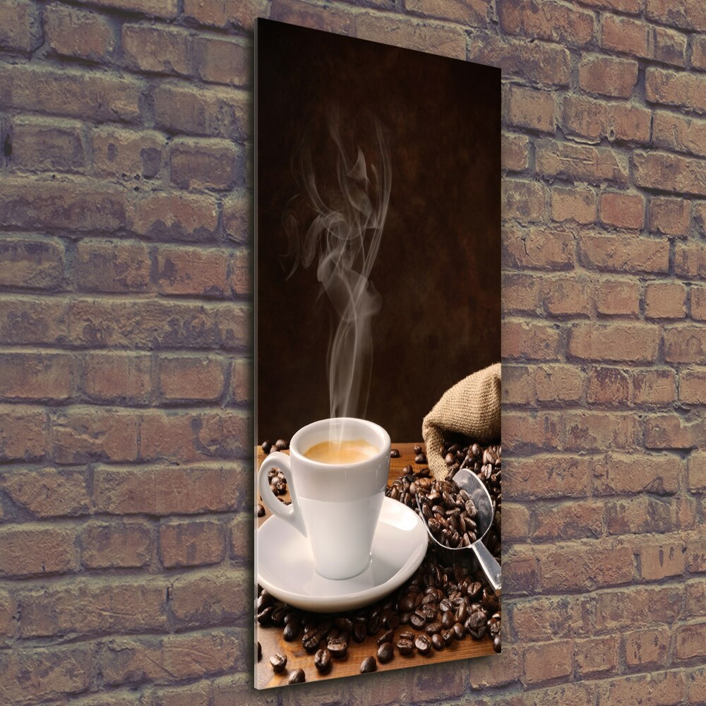 Wall art on glass Cup of coffee