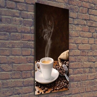 Wall art on glass Cup of coffee